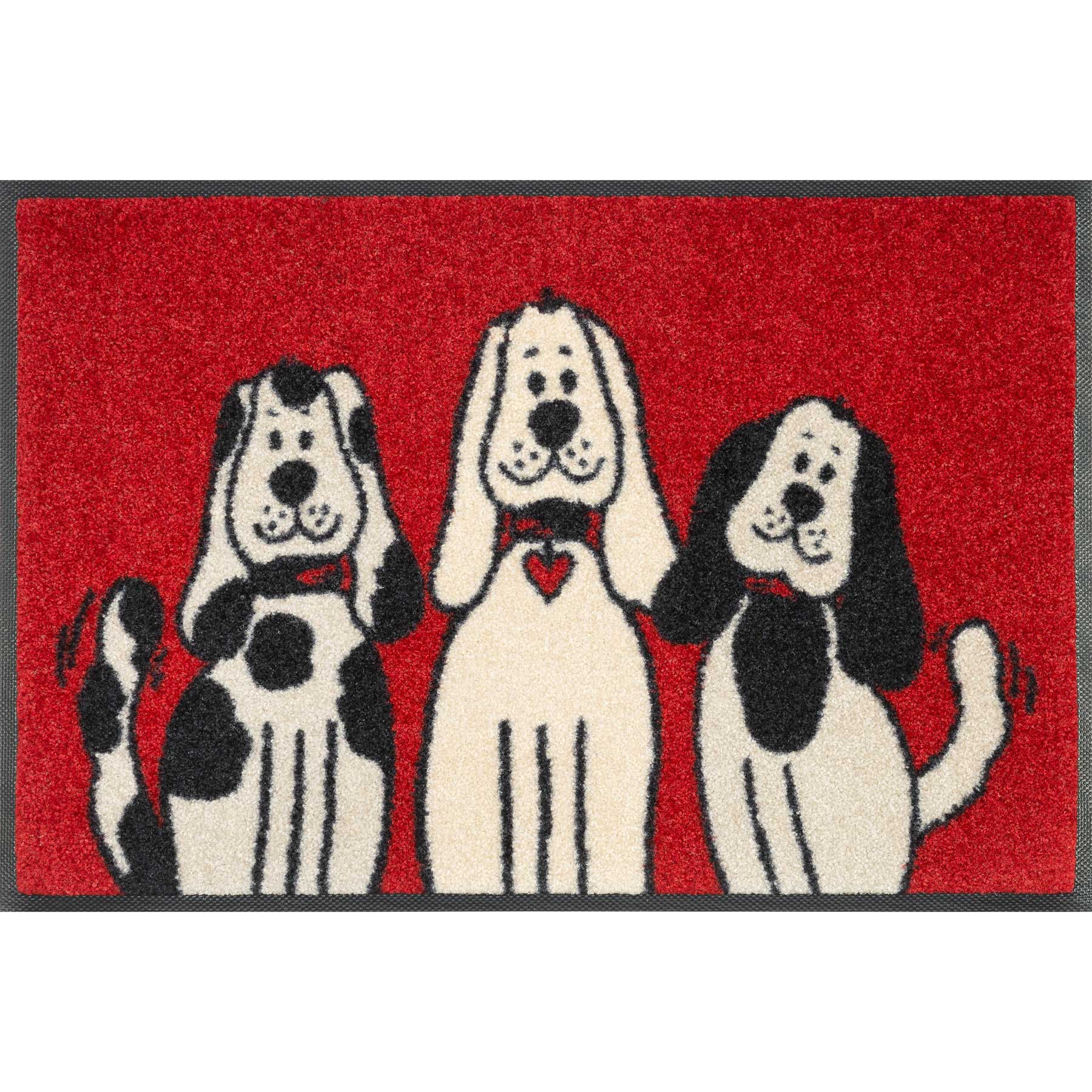 Fußmatte 40x60 Three Dogs rot