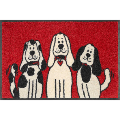 Fußmatte 40x60 Three Dogs rot
