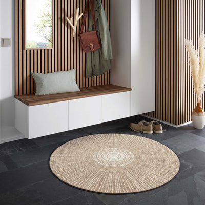 Matte rund 115x115 Cascara beige