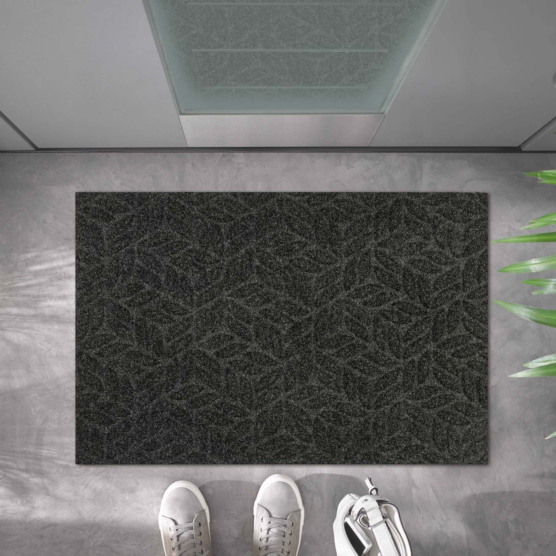 Fußmatte 45x75 Dune DUNE Leaves Dark Grey anthrazit